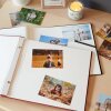 HNFD Album a vite in lino nero 38x31 cm 40 pagine bianche