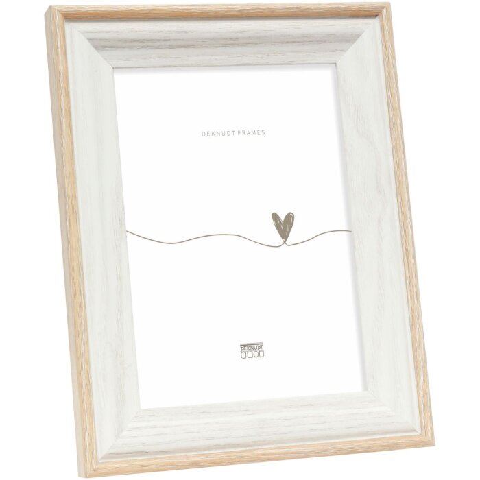 Cornice di legno Deknudt S68VG1 bianco-natura 10x15 cm