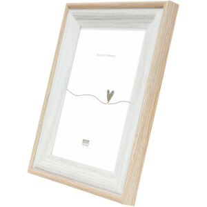 Cornice in legno Deknudt S68VG1 bianco-naturale 13x18 cm