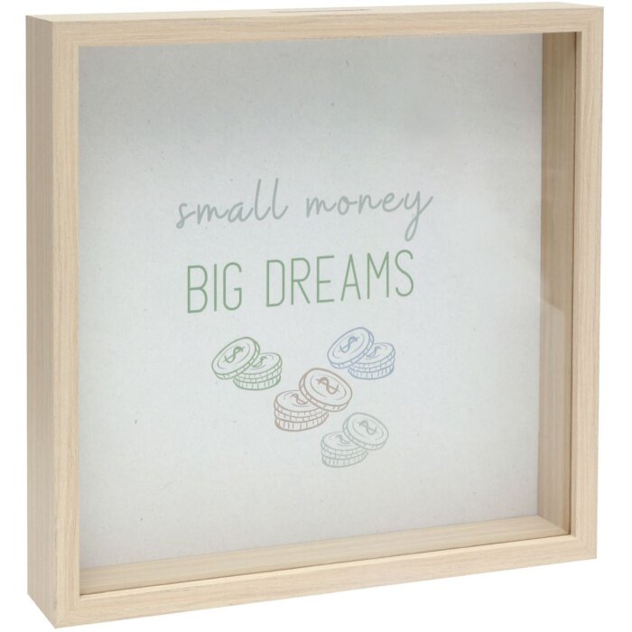 Salvadanaio in legno Deknudt S68VD1 natura 18x18 cm