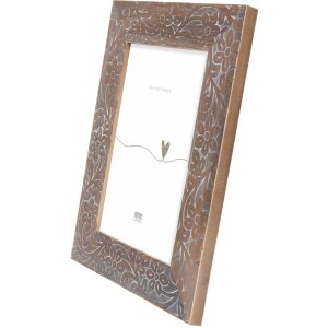 Portafoto in legno Deknudt con stampa floreale S68VH marrone 10x15 cm
