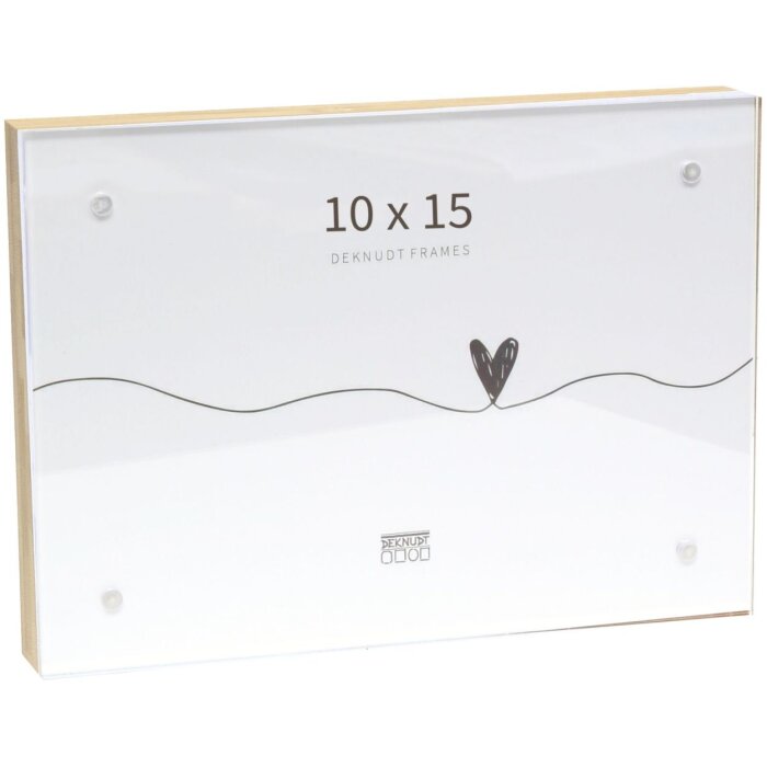 Cornice di bambù Deknudt con acrilicoglass e chiusura magnetica S68VE1 natura 10x15 cm
