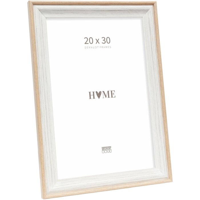Cornice in legno Deknudt S68VG1 bianco-natura 20x30 cm