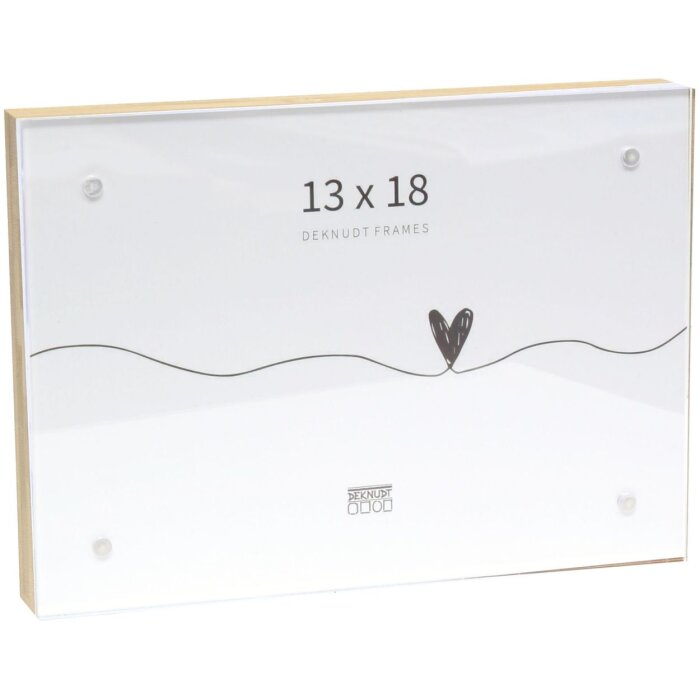 Cornice di bambù Deknudt con acrilicoglass e chiusura magnetica S68VE1 naturale 13x18 cm