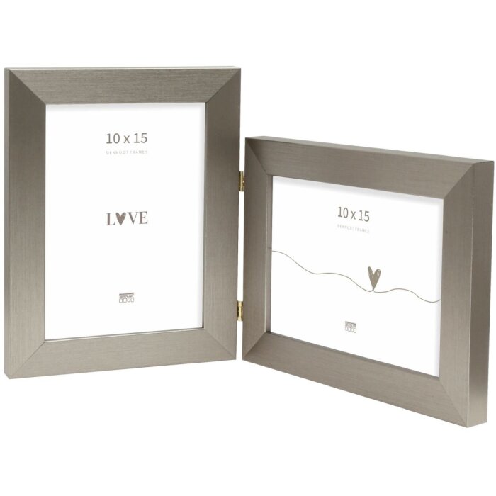 Deknudt Cornice doppia in plastica S41VD1 argento 2 foto 10x15 cm