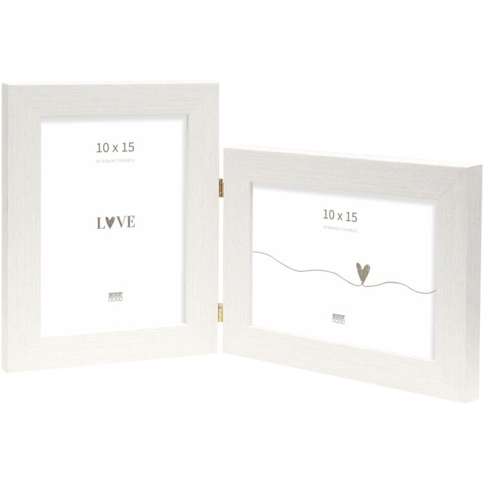 Deknudt cornice doppia in plastica S41VF1 bianco 2 foto 10x15 cm
