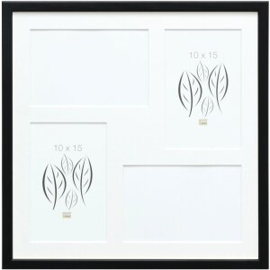 Cornice da galleria in legno S41JL2 nero 4 foto 10x15 cm...