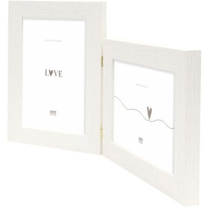 Deknudt cornice doppia in plastica S41VF1 bianco 2 foto 13x18 cm