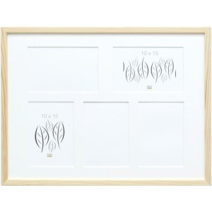 Cornice in legno S41JH1 natura 5 immagini 10x15 cm...