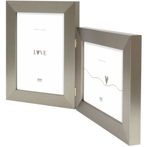 Deknudt cornice doppia in plastica S41VD1 argento 2 foto 15x20 cm