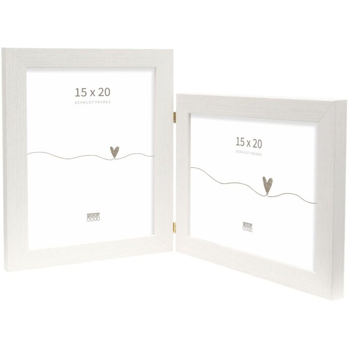 Deknudt cornice doppia in plastica S41VF1 bianco 2 foto 15x20 cm