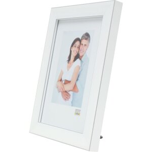 Cornice in plastica Deknudt S41VK1 bianca con bordo argentato 29,7x42 cm DIN A3
