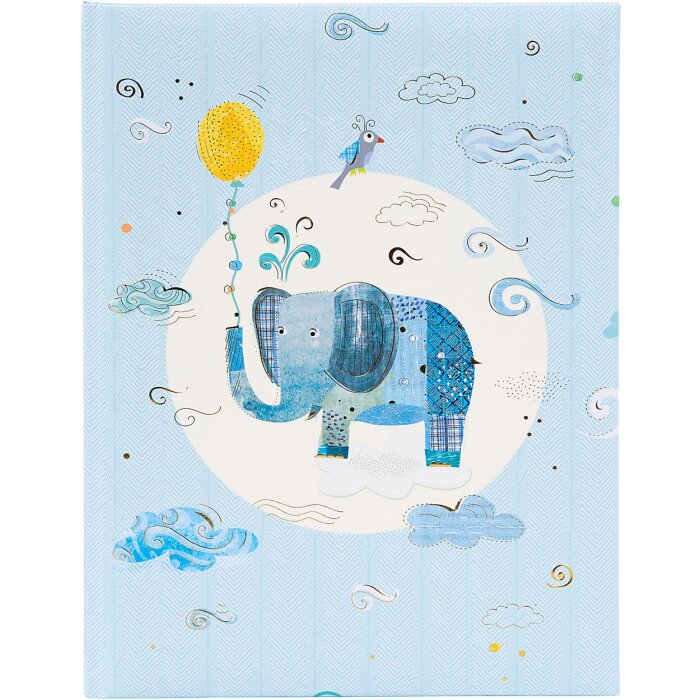 Goldbuch diario per bambini Elefante blu 21x28 cm goffratura argento 44 pagine
