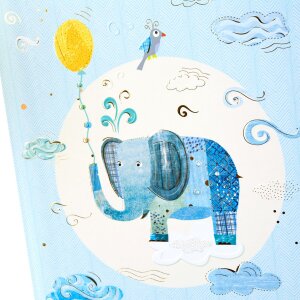 Goldbuch diario per bambini Elefante blu 21x28 cm goffratura argento 44 pagine