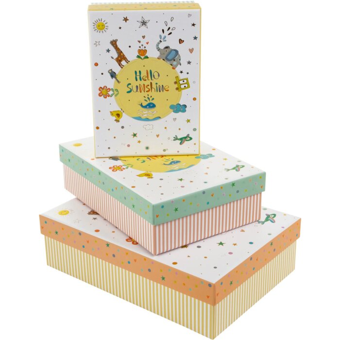 Set di scatole di cartone Goldbuch hello sunshine 3 scatole di cartone