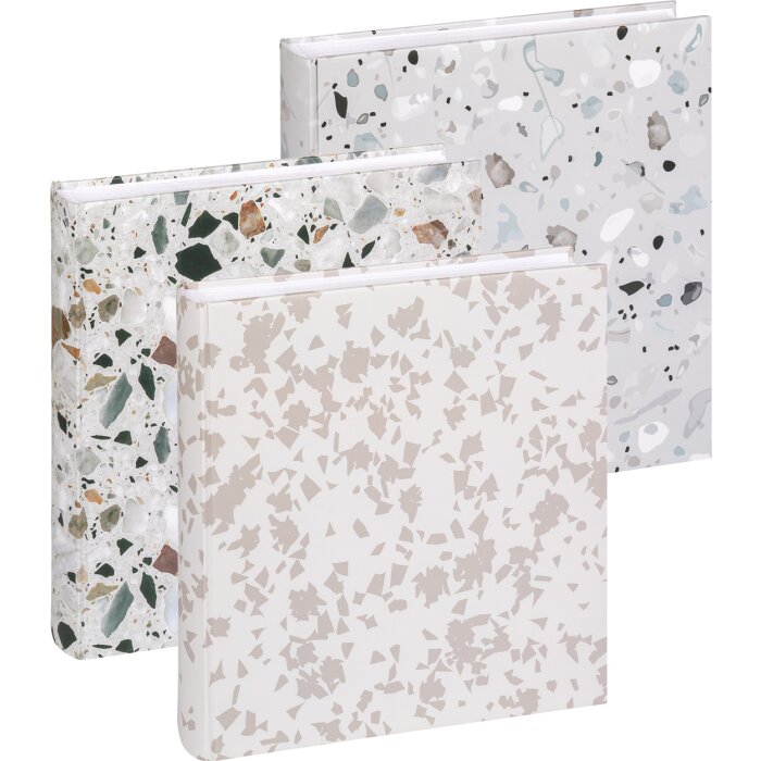 Walther Album fotografico Terrazzo Stone 30x30 cm 60 pagine bianche