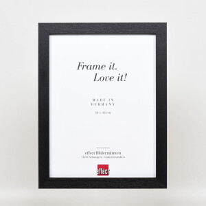 Cornice effetto legno Profilo 52 nero 60x90 cm Vetro antiriflesso