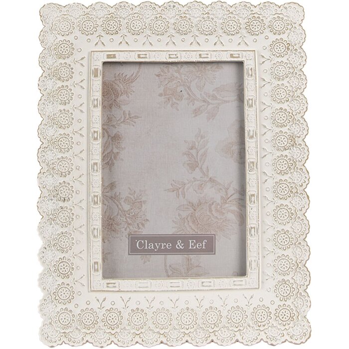 Clayre & Eef 2F0940 Portafoto 16x2x21 cm - 10x15 cm Rettangolo bianco