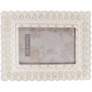 Clayre & Eef 2F0940 Portafoto 16x2x21 cm - 10x15 cm Rettangolo bianco