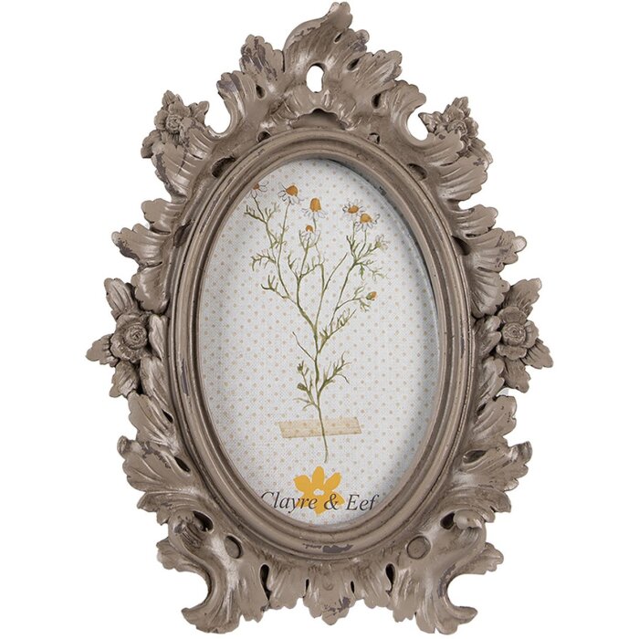Clayre & Eef 2F0987 Portafoto 18x3x24 cm - 10x15 cm Marrone Ovale