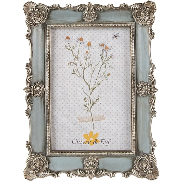 Clayre & Eef 2F0995 Portafoto 15x2x20 cm Blu Design Vintage 10x15 cm
