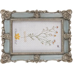 Clayre & Eef 2F0995 Portafoto 15x2x20 cm Blu Design Vintage 10x15 cm