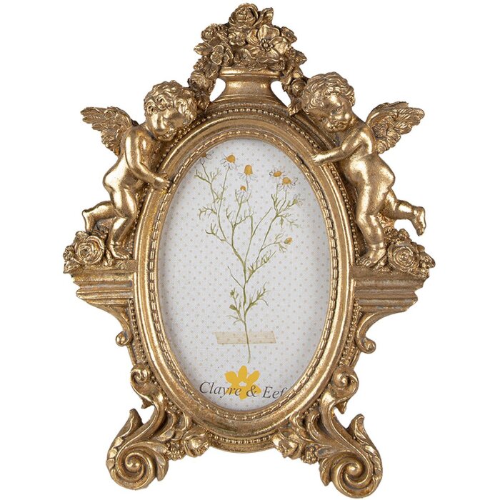 Clayre & Eef 2F1011 Portafoto 20x3x26 cm - 10x15 cm color oro