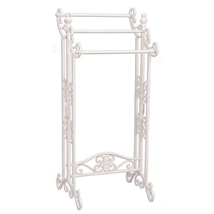 Clayre & Eef 4Y0224W Portasciugamani per ospiti 40x37x91 cm Bianco Rettangolo