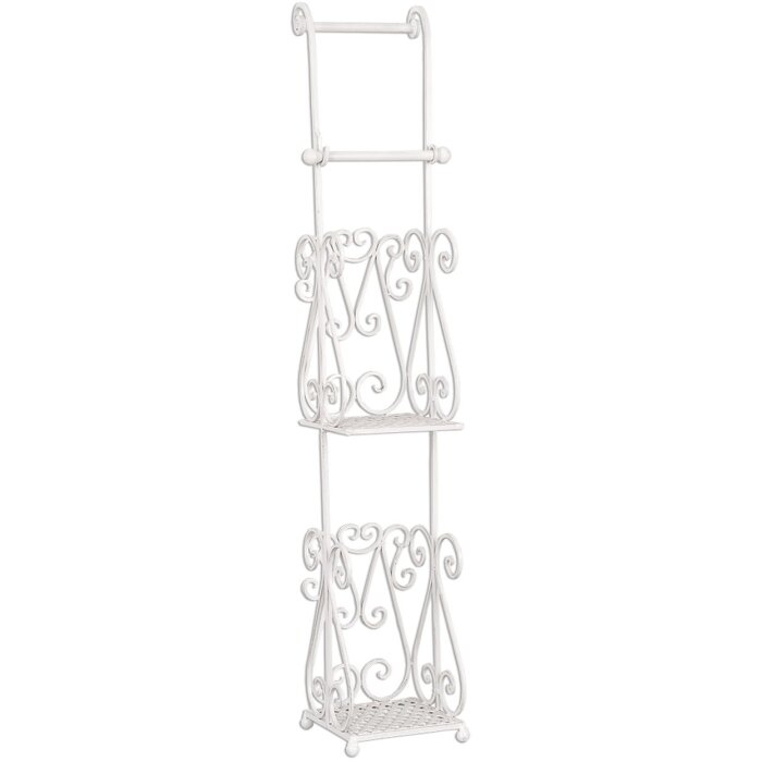 Clayre & Eef 4Y0232W Porta carta igienica 17x17x97 cm Bianco Rettangolo
