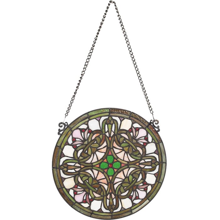 Clayre & Eef 5LL-6271 Quadro Tiffany Ø 30x1 cm Verde Rotondo