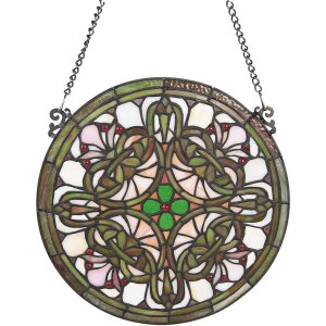 Clayre & Eef 5LL-6271 Quadro Tiffany Ø 30x1 cm Verde Rotondo