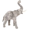 Clayre & Eef 65181M Decorazione Elefante 30 cm Bianco - Nero