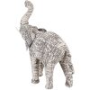 Clayre & Eef 65181M Decorazione Elefante 30 cm Bianco - Nero