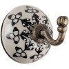 Clayre & Eef 65213 Gancio a muro Ø 6 x7 cm Bianco - Nero