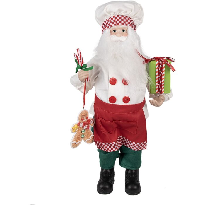 Clayre & Eef 65215 Decorazione Babbo Natale 26x16x46 cm Rosso