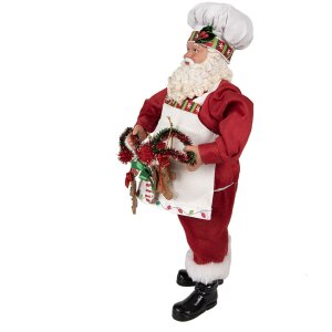 Clayre & Eef 65216 Decorazione Babbo Natale 16x8x28 cm Rosso