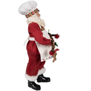 Clayre & Eef 65216 Decorazione Babbo Natale 16x8x28 cm Rosso