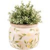Clayre & Eef 6CE1535L Vaso da fiori in ceramica Ø 20x15 cm Giallo Beige Vintage