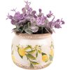 Clayre & Eef 6CE1535S Vaso da fiori decorativo Ø 12x9 cm Giallo