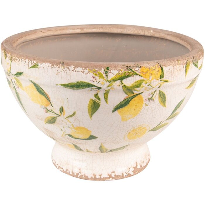 Clayre & Eef 6CE1536M Vaso da fiori decorativo Ø 21x14 cm Giallo
