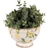 Clayre & Eef 6CE1536S Vaso da fiori motivo limone giallo Ø 17x11cm
