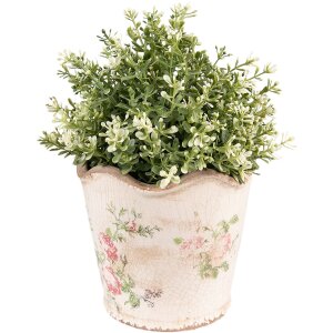 Clayre & Eef 6CE1537M Vaso da fiori Rosa Beige Ø 16x14 cm Ceramica Romantica