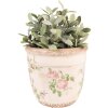 Clayre & Eef 6CE1541L Vaso da fiori decorativo Ø 18x17 cm Rosa - Beige Rotondo