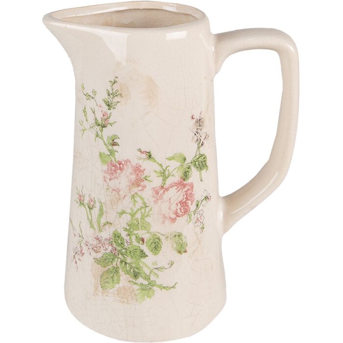 Clayre & Eef 6CE1543M Vaso per decorazioni 15x10x19 cm Rosa - Beige