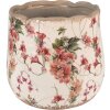 Clayre & Eef 6CE1549M Vaso da fiori in ceramica Ø 18x16 cm Rosa Beige Stile Barocco
