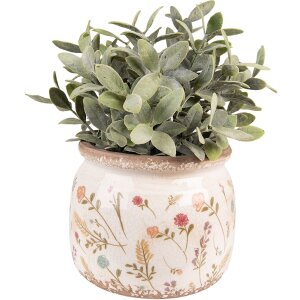 Clayre & Eef 6CE1551L Vaso da fiori decorativo Ø 20x15 cm Rosa - Verde