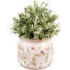 Clayre & Eef 6CE1551M Vaso da fiori decorativo Ø 15x13 cm Rosa - Verde