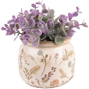 Clayre & Eef 6CE1551S Vaso da fiori decorativo Ø 12x9 cm Rosa - Verde
