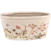 Clayre & Eef 6CE1557L Vaso da fiori 27x13x14 cm Rosa Beige Ovale