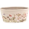 Clayre & Eef 6CE1557M Vaso da fiori decorativo 23x10x11 cm Rosa - Beige Ovale